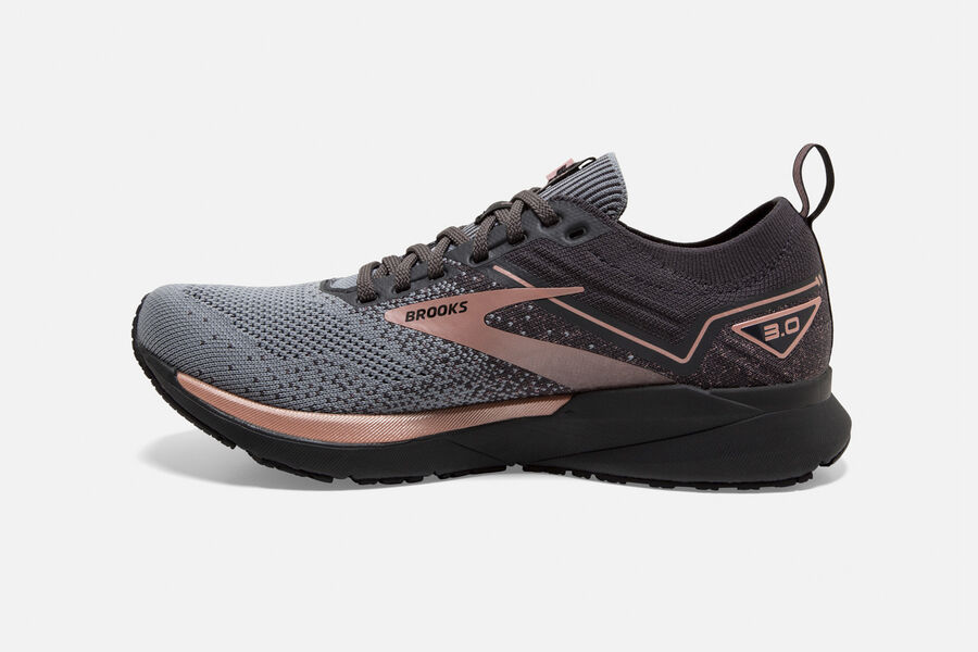 Brooks Running Shoes - Ricochet 3 Road Womens - Dark Grey/Pink - ZTE-627958